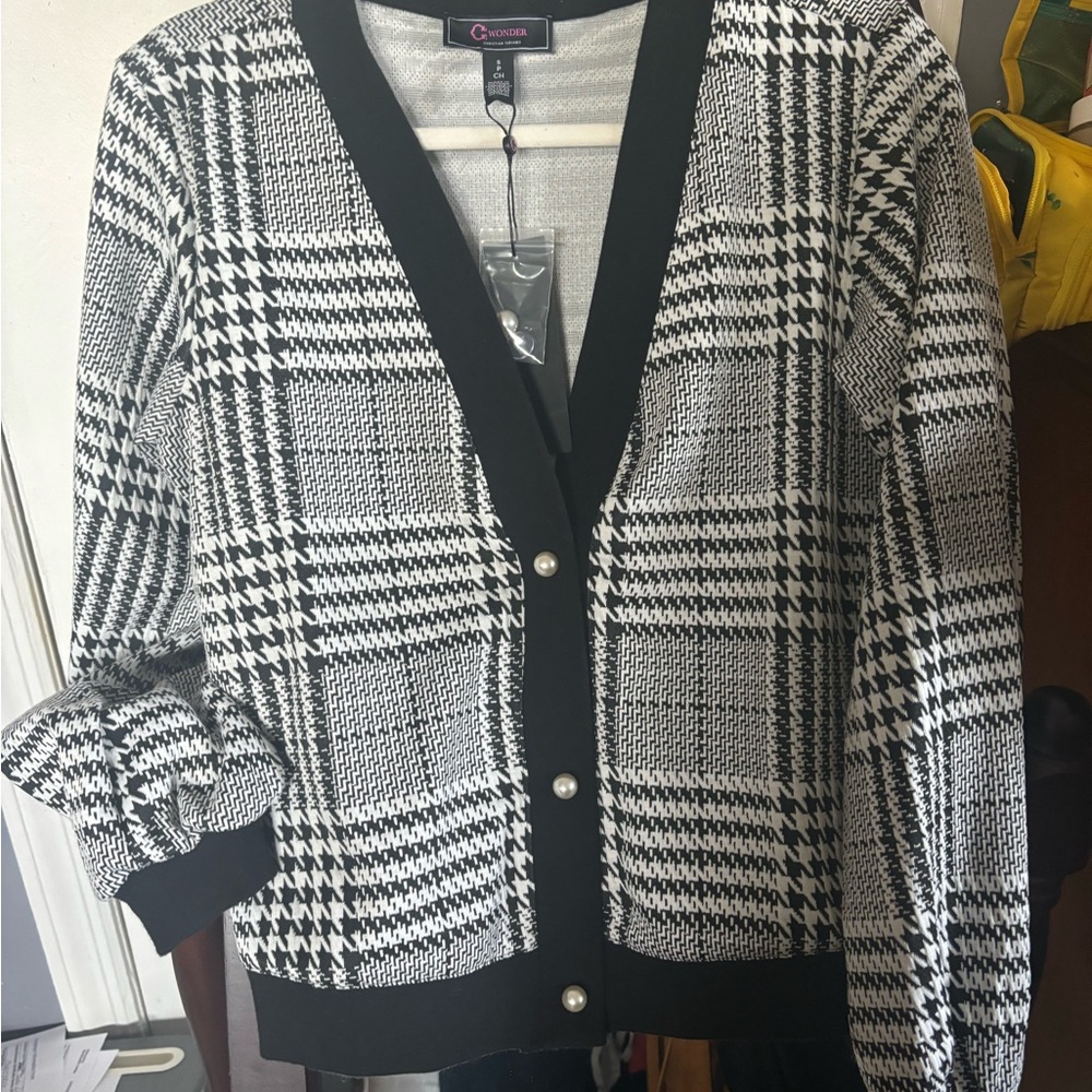 Black and white cardigan